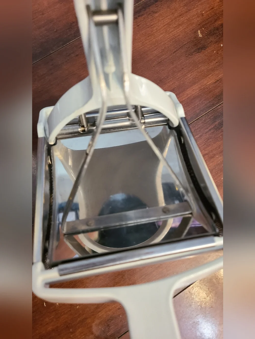 Sur La Table Stainless Steel Potato Ricer with Rubber White Handles Heavy